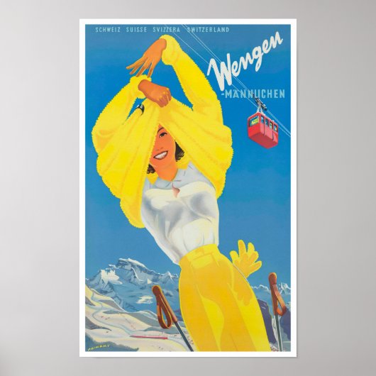 Wengen Switzerland Vintage Poster (Vorne)