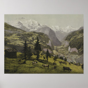 Wengen und das Lauterbuntal, Berner Oberla Poster