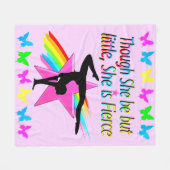 WENIG ABER FIERCE RAINBOW GYMNASTICS DESIGN FLEECEDECKE (Vorderseite (Horizontal))
