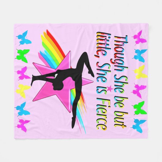 WENIG ABER FIERCE RAINBOW GYMNASTICS DESIGN FLEECEDECKE (Vorderseite (Horizontal))