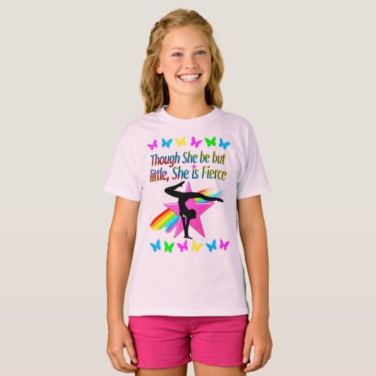 WENIG ABER FIERCE RAINBOW GYMNASTICS DESIGN T-Shirt (Vorne ganz)