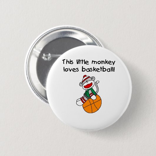 Wenig Affe-Liebe-Basketball Button (Vorne & Hinten)