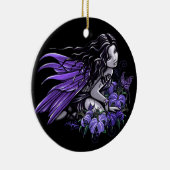 "Wenig blaue" violette Keramik Ornament (Rechts)
