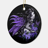 "Wenig blaue" violette Keramik Ornament (Links)