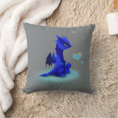 Wenig blauer Drache der Liebe Kissen (Decke)