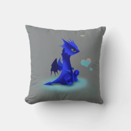 Wenig blauer Drache der Liebe Kissen