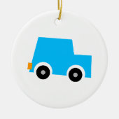 Wenig blaues Auto Keramik Ornament (Vorne)