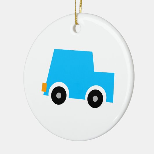 Wenig blaues Auto Keramik Ornament (Links)