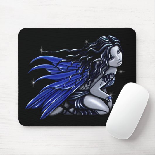 "Wenig blaues" Blau tätowierter feenhafter Mousepad (Mit Mouse)