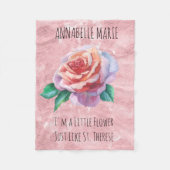 Wenig Blumen-Rosa-Rosen-St. Therese Fleecedecke (Vorderseite)