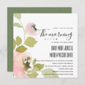 WENIG BLUSH PASTEL FLORAL AM MORGEN NACH DEM BREIT EINLADUNG (Vorne/Hinten)