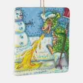 WENIG DRAGON MELTING & SHOVELING SNOW, NIEDLICH. KERAMIKORNAMENT (Rechts)