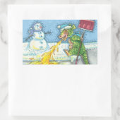 WENIG DRAGON MELTING & SHOVELING SNOW, NIEDLICH. RECHTECKIGER AUFKLEBER (Tasche)
