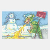WENIG DRAGON MELTING & SHOVELING SNOW, NIEDLICH. RECHTECKIGER AUFKLEBER (Vorderseite)