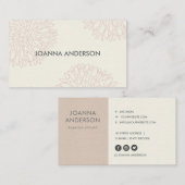 WENIG ELEGANTER MINIMAL PINK FLORAL PERSONALISIERT VISITENKARTE (Vorne/Hinten)