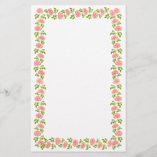 Wenig englisches Tee-Rosen-Briefpapier Briefpapier (Vorderseite)