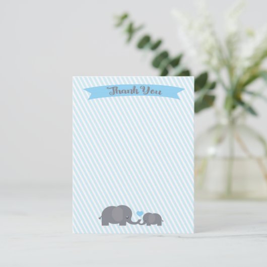 Wenig Erdnuss-Elefant danken Ihnen zu merken Dankeskarte (Stehend Vorderseite)