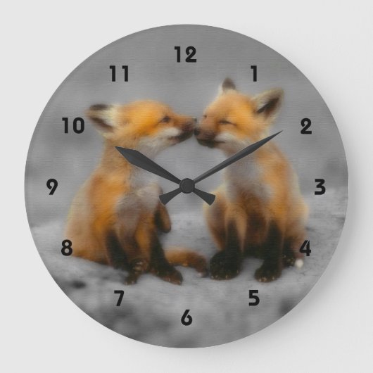Wenig Fox-Liebe Große Wanduhr (Vorderseite)