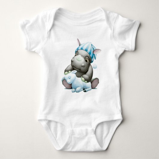 Wenig G der Babyrhino-Säugling Onsie Baby Strampler (Vorderseite)