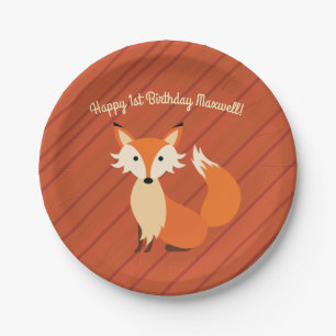 Wenig Geburtstags-Party-Thema Fox niedliches Pappteller