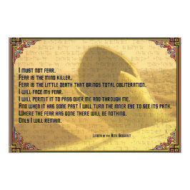 Wenig gegen Angst Shai Hulud und Fremen Text Fotodruck