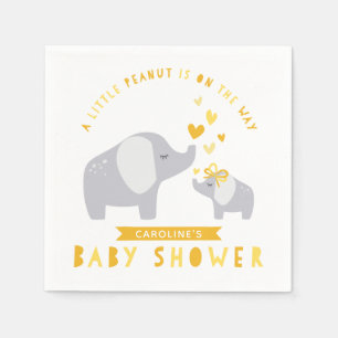Wenig Gelb des Erdnuss-Elefant- der Babyparty- Serviette