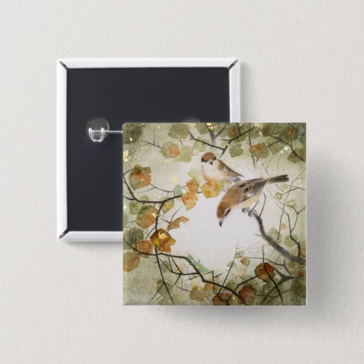 Wenig Geschöpf-Stier-köpfiges Shrikes Button (Vorne & Hinten)