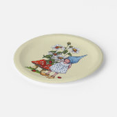 Wenig Gnome-Mädchen, Gänseblümchen, Pappteller (Schrägansicht)