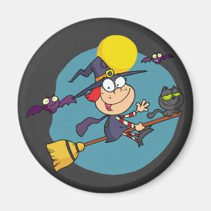 Wenig Halloween-Hexe Magnet