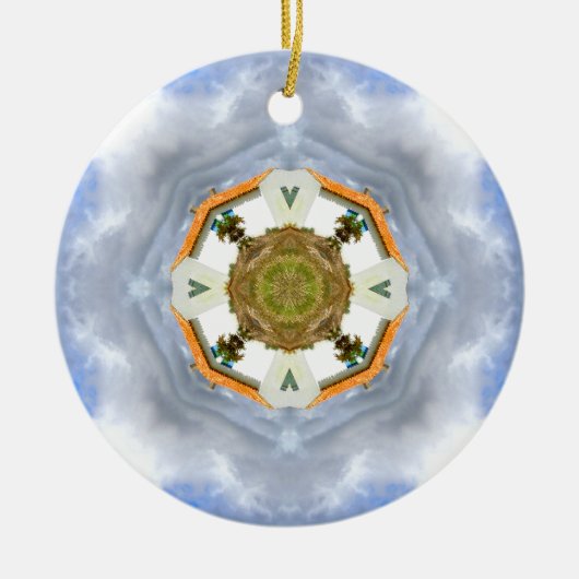 Wenig Haus auf der Prarie Mandala Keramik Ornament (Vorne)