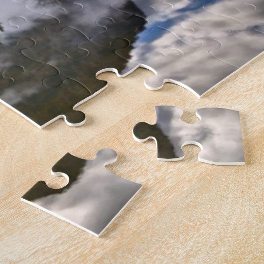 Wenig Haus im Nebel auf See Puzzle (Seite)