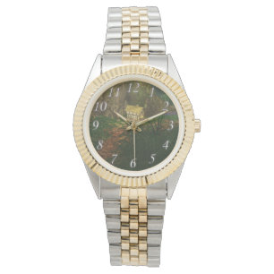 Wenig Haus in der großen Holz-Uhr Armbanduhr