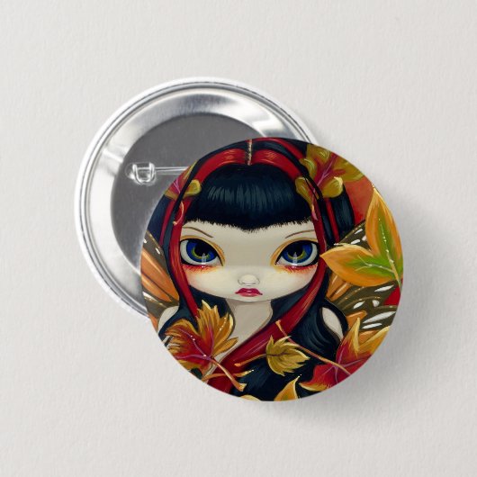 "Wenig Herbst verlässt" Knopf Button (Vorne & Hinten)