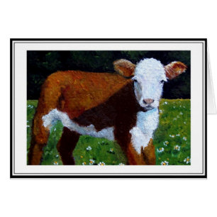 WENIG HEREFORD KALB: MALEREI IM ÖL