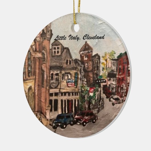 Wenig Italien, Cleveland, malend auf Verzierung Keramik Ornament (Links)