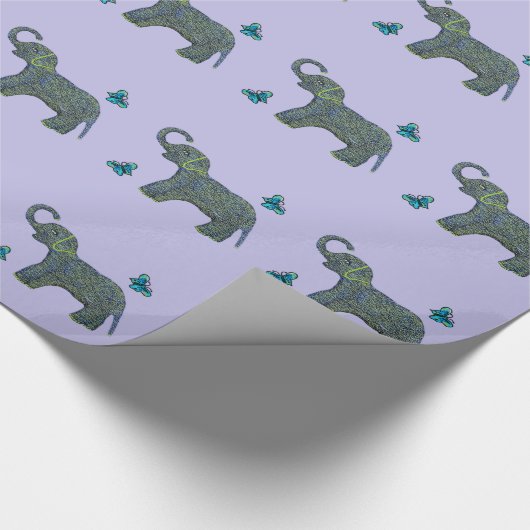 Wenig Jade-Elefant Geschenkpapier (Ecke)
