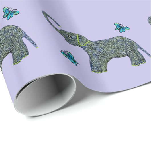 Wenig Jade-Elefant Geschenkpapier (Rolleneckpunkt)