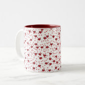 Wenig karminrote Herz-Tasse Zweifarbige Tasse (Vorderseite Links)