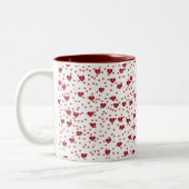 Wenig karminrote Herz-Tasse Zweifarbige Tasse (Links)