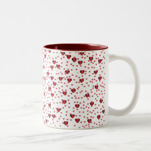 Wenig karminrote Herz-Tasse Zweifarbige Tasse