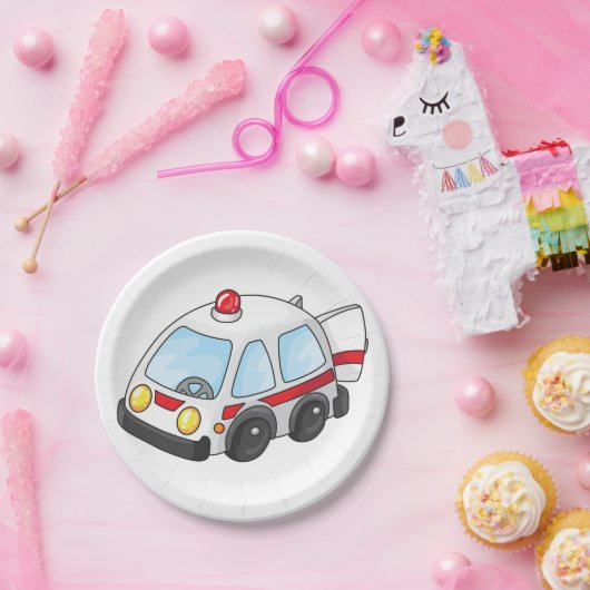 Wenig Krankenwagen Pappteller (Party)