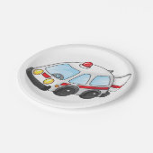 Wenig Krankenwagen Pappteller (Schrägansicht)