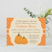 Wenig Kürbis-Baby-Duschen-Party Einladung (Stehend Vorderseite)