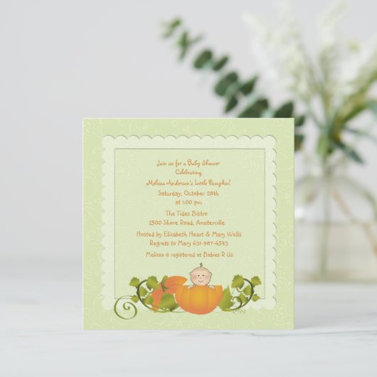 Wenig Kürbis-Einladung Einladung (Stehend Vorderseite)