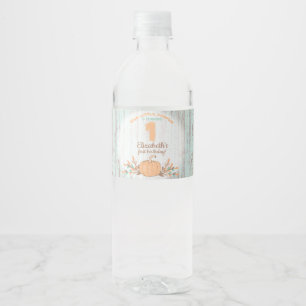 Wenig Kürbis-Fall-rustikaler 1. Geburtstag Wasserflaschenetikett