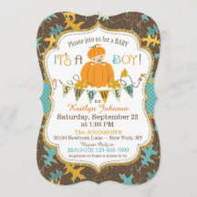 Wenig Kürbis-Jungen-Herbstlaub-Baby-Dusche