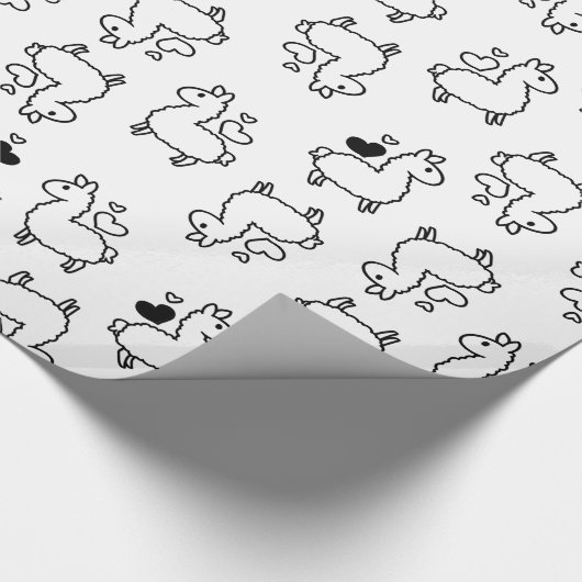 Wenig Lama-Silhouette-Verrücktheit Geschenkpapier (Ecke)