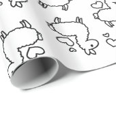 Wenig Lama-Silhouette-Verrücktheit Geschenkpapier (Rolleneckpunkt)