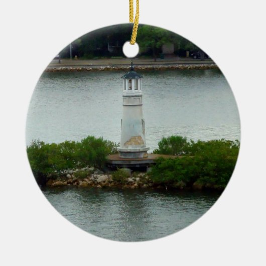 Wenig Leuchtturm Keramik Ornament (Vorne)