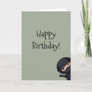 Wenig Ninja auf weises Grün-alles Gute zum Karte